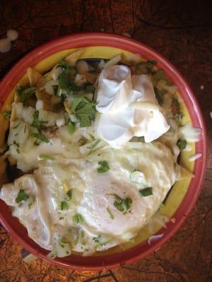 Chilaquiles! Best dish on the menu.