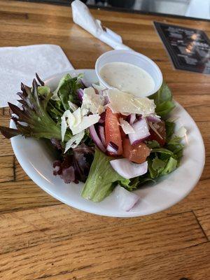 Side salad that came with the calzone