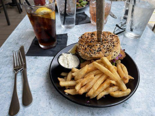 Perch Sandwich and fries