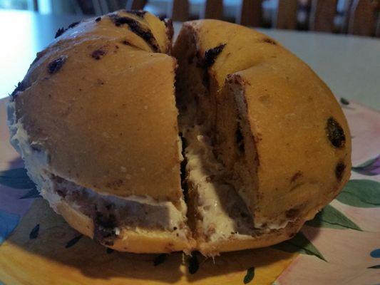 Pumpkin Chocolate Chip Bagel.