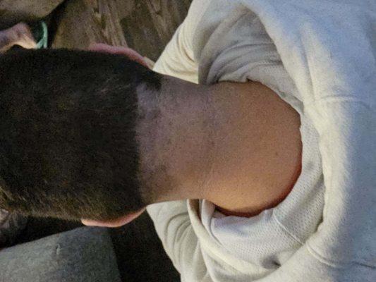 How the manager cut the back of my son hair!!