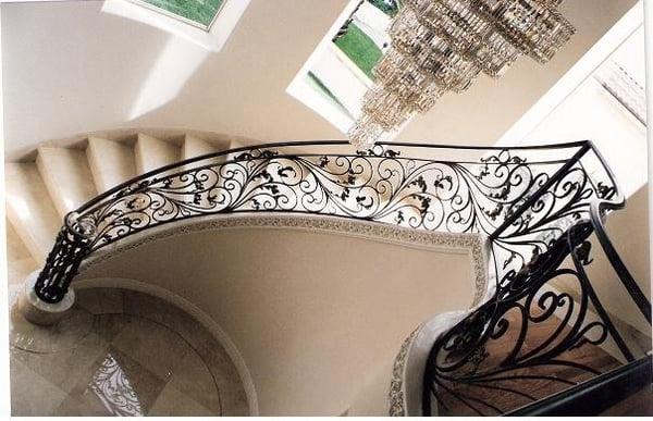 Custom Design Wrought Iron Stair Railing