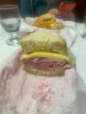 Ham and cheese sandwich