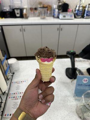 Chocolate Ice cream with paper inside lol