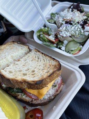 Tuna Melt Sandwich with Mini Salad