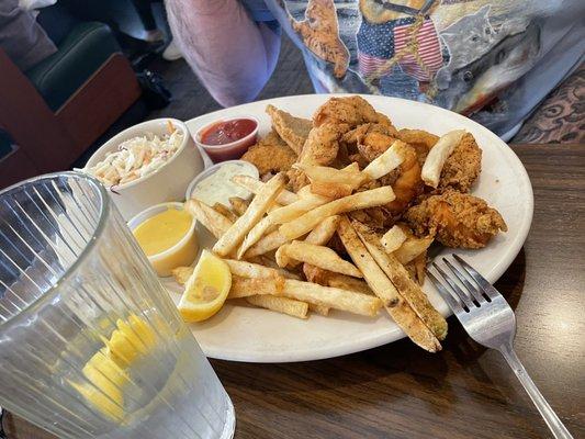 Surf and turf. The catfish tasted weird.