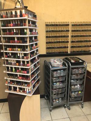 Wide selection of nail polish and dipping powder