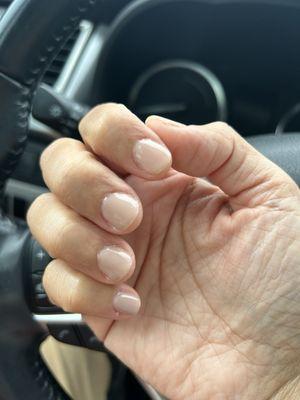 My gel manicure with nude color