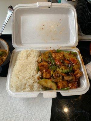 Special Value Szechuan Tofu and White Rice