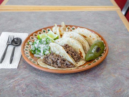 HANDMADE FLOUR TORTILLA TACOS