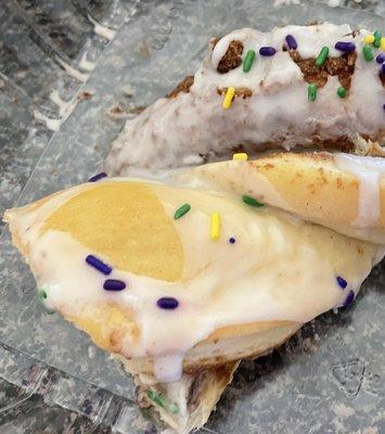 One of their seasonal treats is king cake; you can buy by the slice or you can buy the whole cake with a variety of fillings.