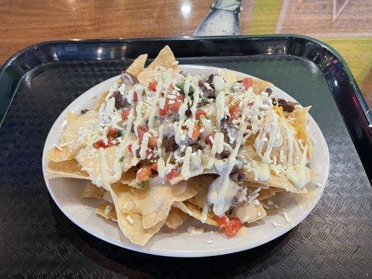 Beef fajita nachos