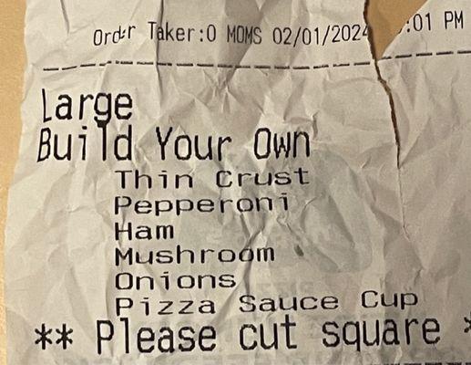 Order receipt