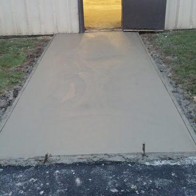 Concrete walkway.