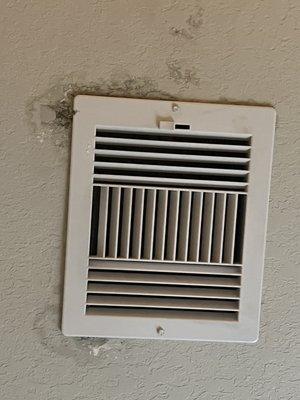 Mold around vents due to AC .