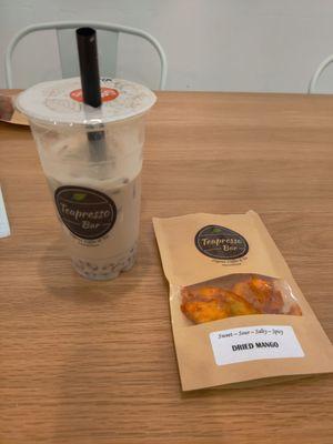 Hong Kong Signature Milk Tea and Dried Mango