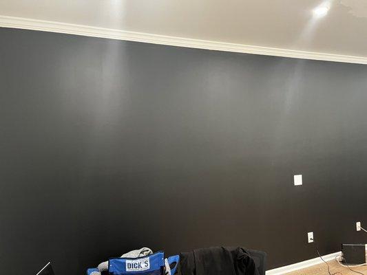 White wall painted black