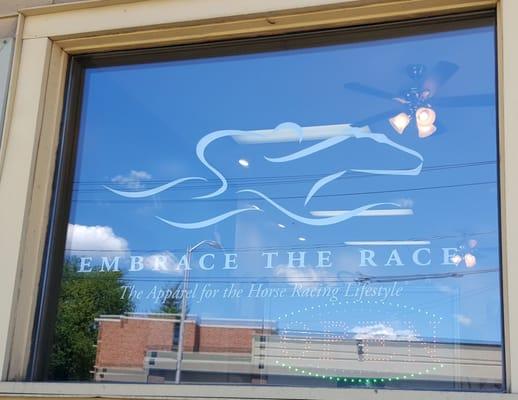 Embrace the Race storefront, just off Broadway on Circular Street in Saratoga Springs, NY