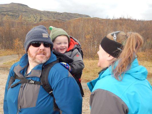 Our new toddler carrier with one happy kid!