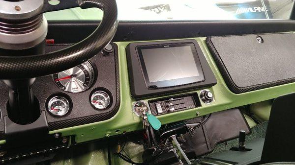 Alpine 9" in dash customized in this old school Chevy Blazer by Al & Ed's Autosound in Santa Monica 310.820.8446