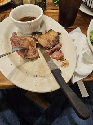 Two guys from Italy's 10oz prime rib. Was to be Medium well, but was more like medium rare.