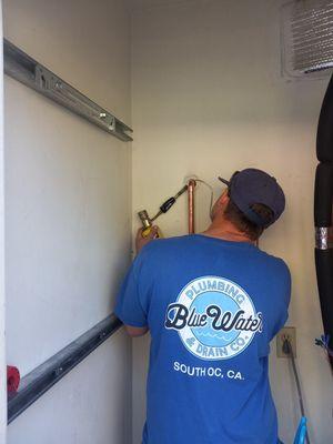 Always clean reliable work, prepping for a tankless water heater conversion in San Clemente