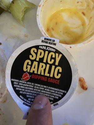 Spicy Garlic Sauce is so good! Must get!