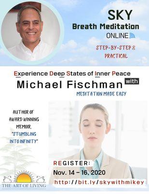 SKY Breath Meditation at more than 50% off. Register @ http://bit.ly/skywithmikeyhttp://bit.ly/skywithmikey