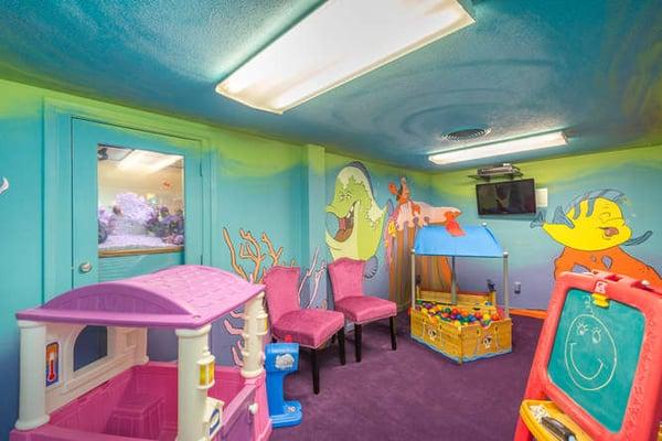 Children grieve too.  However, they take it in small doses.  Our Children's Play Center provides them a safe haven as needed.