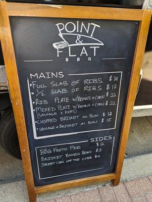 Truck menu at Friction Brewery