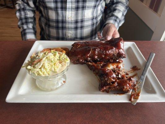 Half rack of pork ribs