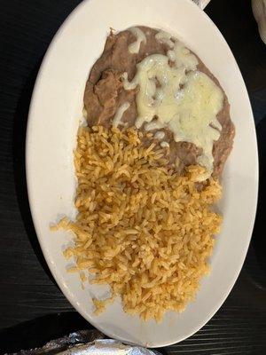 Refried Beans and rice