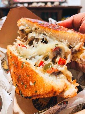 Halal Philly Grilled Cheesesteak