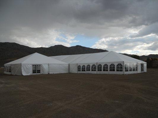 Mining Company Luncheon Tent. 40x120 with attached 40x40.