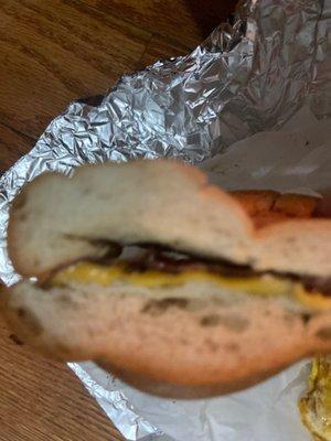 Saddest and the worst bacon egg and cheese I've ever seen in my 25 years alive