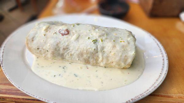 Surf and Turf Burrito with $3 Cheese sauce