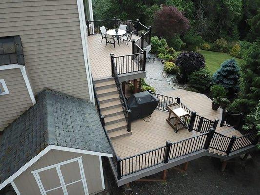 Multi-Level Composite Deck built by Heilman Deck & Fence