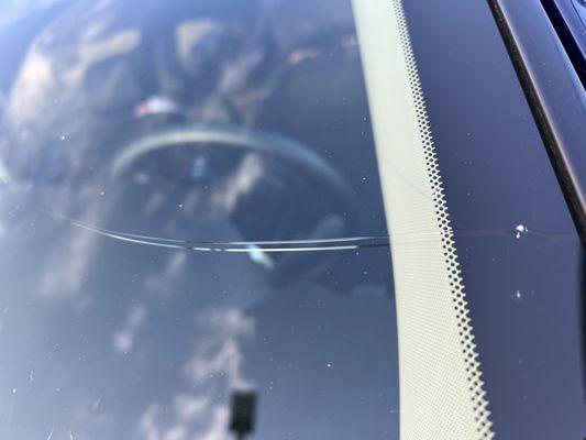 Scratched windshield