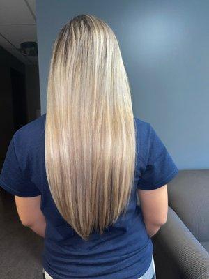 Dominican blowout and highlights, with a color.