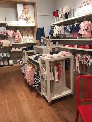 Baby girl section inside the store