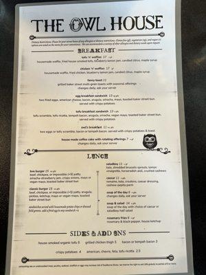 Brunch Menu