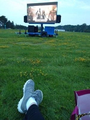 Free movies on the lawn night with the kids.