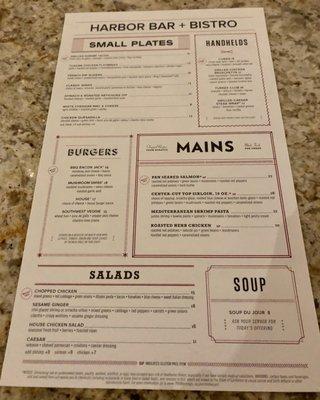 Menu as of December 13 2019