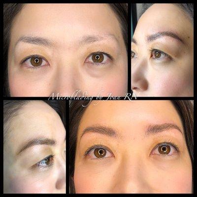 Microblading and shading to create a natural look.