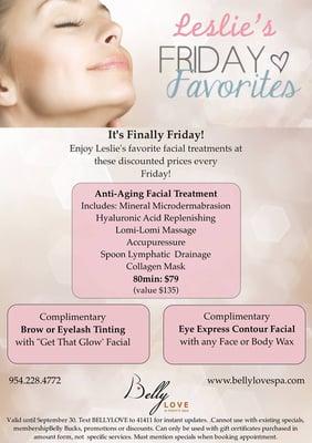 Leslie's Friday facial specials!