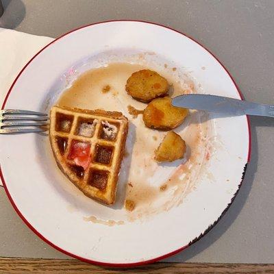 Actual veggie chicken & waffles (mostly eaten)