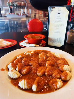 Gnocchi and meatballs