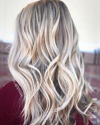 Full balayage champagne blonde