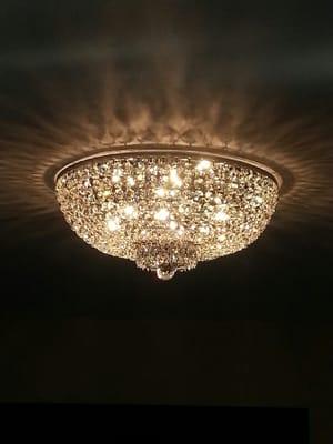 Flush mount chandelier in my entrance