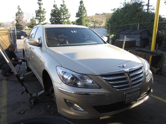 New set of tires on 2013 Hyundia Genesis